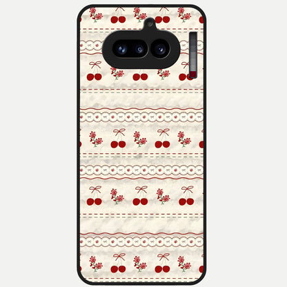  Cherry Bloom Charm Glass Case For Nothing Phone 4A back cover – full design glossy printed glass finish