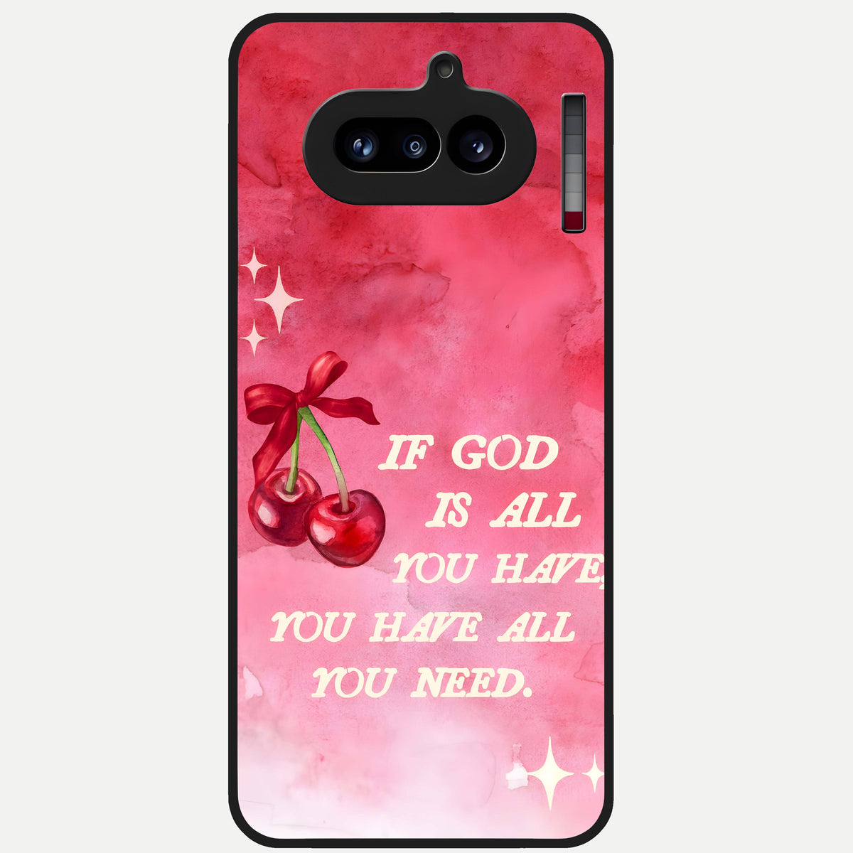  Cherry Quote Glass Case For Nothing Phone 4A back cover – full design glossy printed glass finish