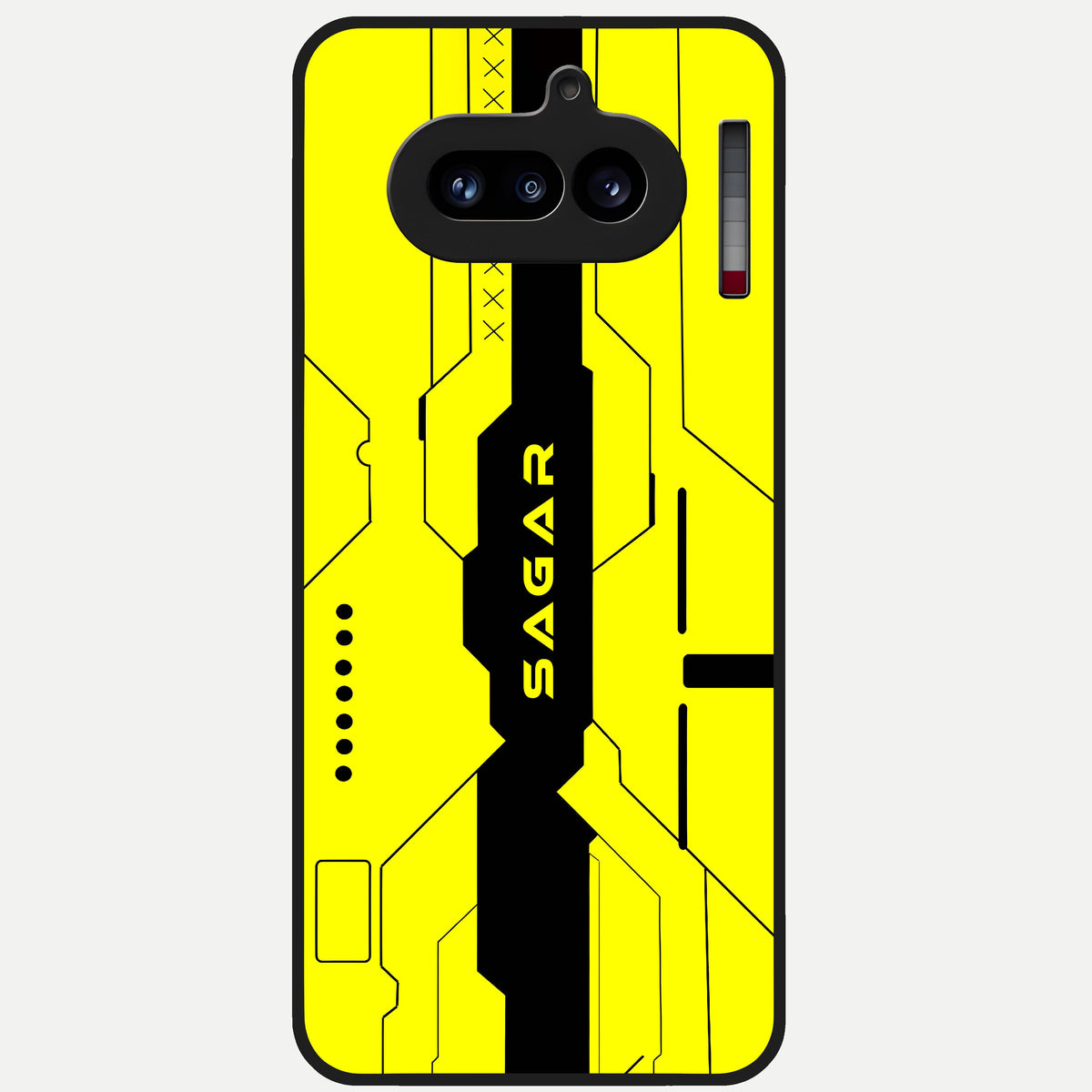  Circuit CYBERPUNK Custom Name Glass Case For Nothing Phone 4A back cover – full design glossy printed glass finish