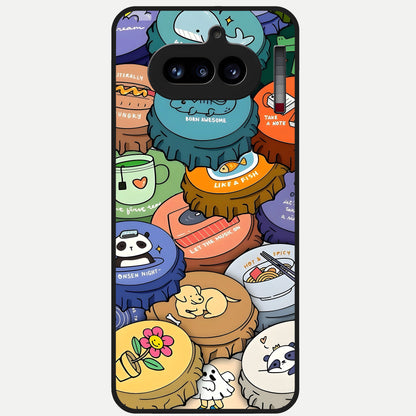 Coins Patterns Glass Case For Nothing Phone 4A back cover – full design glossy printed glass finish