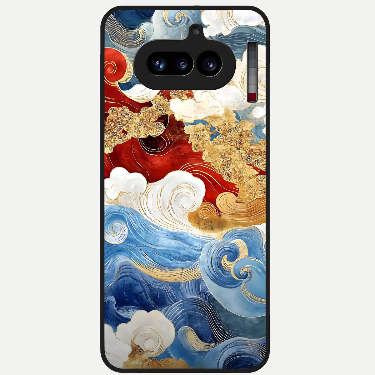  Colored Waves Glass Case For Nothing Phone 4A back cover – full design glossy printed glass finish