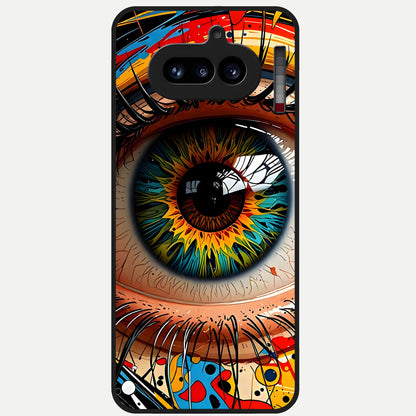  Colorful Eye Glass Case For Nothing Phone 4A back cover – full design glossy printed glass finish