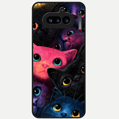  Cosmic Cats Dreams Glass Case For Nothing Phone 4A back cover – full design glossy printed glass finish