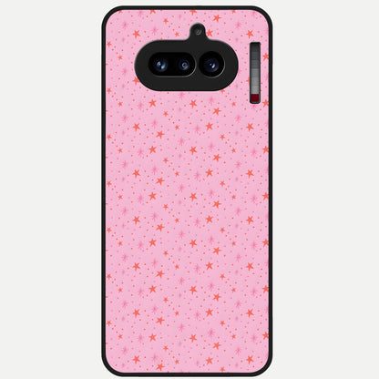  Cosmic Pink Sparkle Glass Case For Nothing Phone 4A back cover – full design glossy printed glass finish