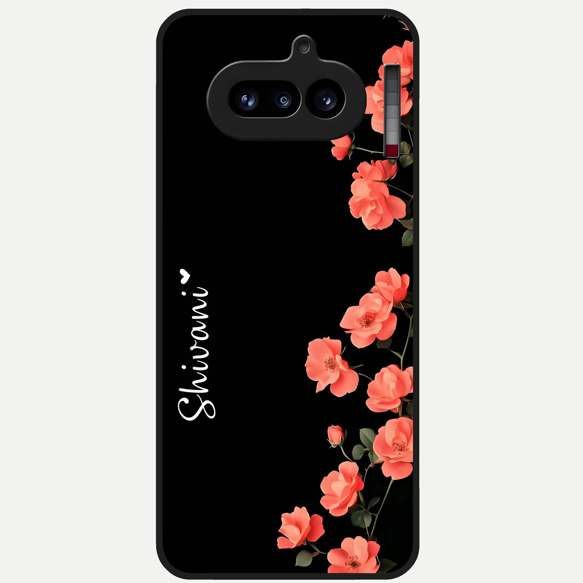  Crimson Bloom Grace Custom Name Glass Case For Nothing Phone 4A back cover – full design glossy printed glass finish