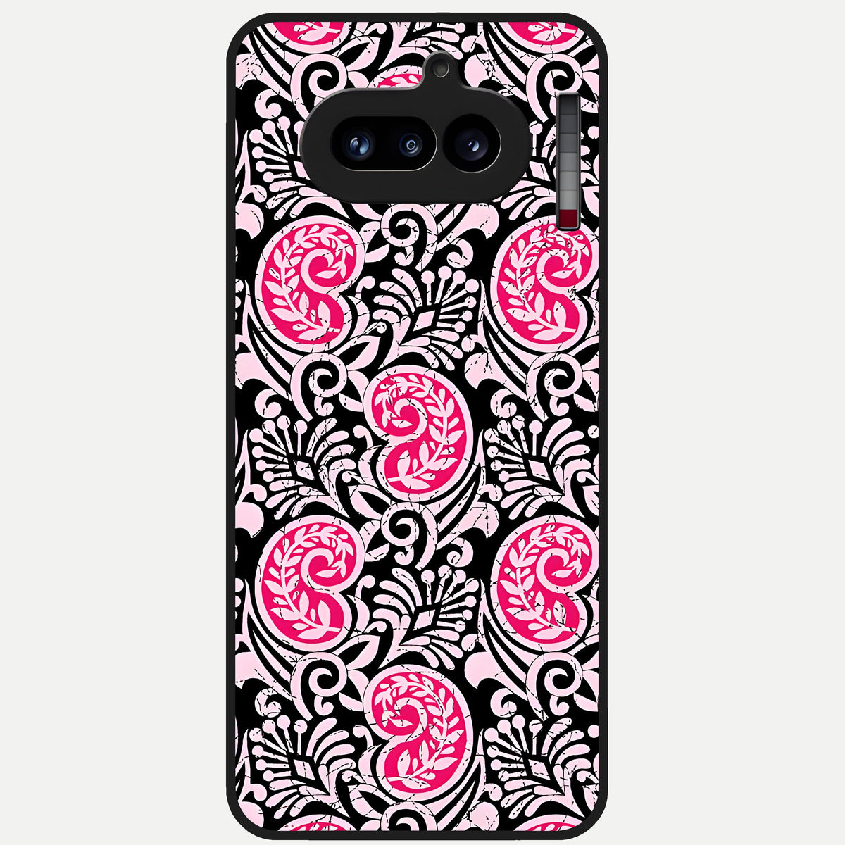  Crimson Paisley Charm Glass Case For Nothing Phone 4A back cover – full design glossy printed glass finish