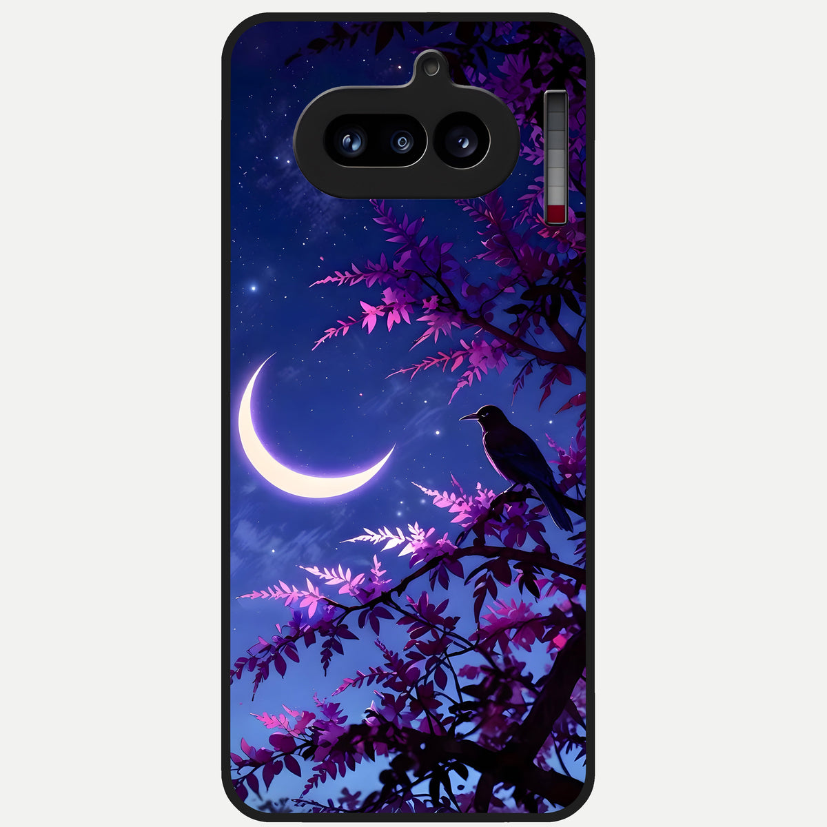  Crow And Moon Scenery Glass Case For Nothing Phone 4A back cover – full design glossy printed glass finish