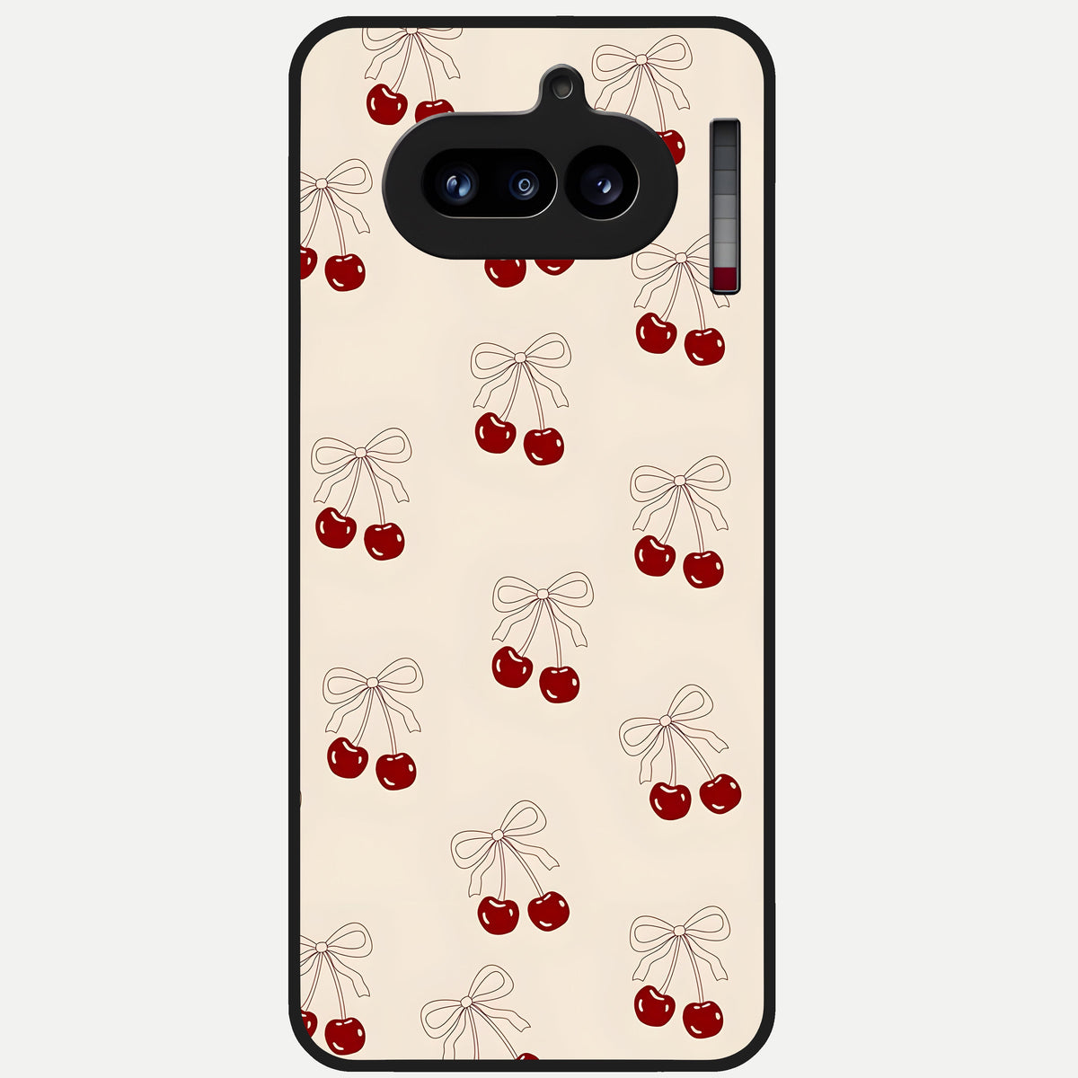  Cute Cherry Pattern Glass Case For Nothing Phone 4A back cover – full design glossy printed glass finish