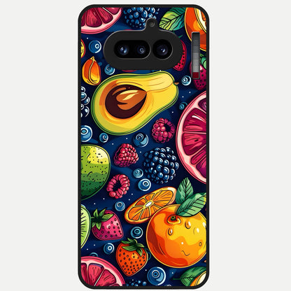  Cute Fruits Art Glass Case For Nothing Phone 4A back cover – full design glossy printed glass finish