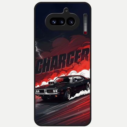  Dark Charger Fury Glass Case For Nothing Phone 4A back cover – full design glossy printed glass finish