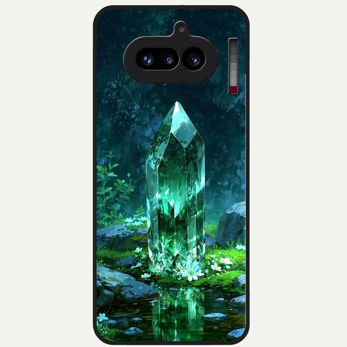  Emerald Light Crystal Glass Case For Nothing Phone 4A back cover – full design glossy printed glass finish