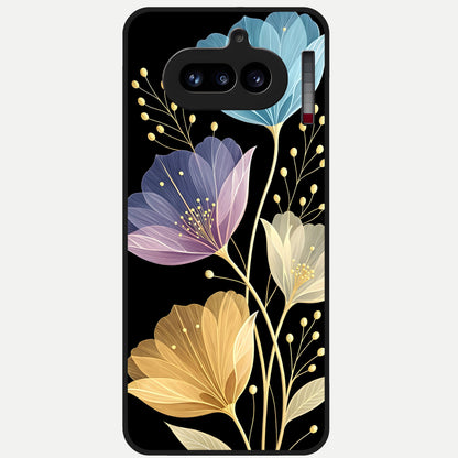  Flower Bloom Glow Glass Case For Nothing Phone 4A back cover – full design glossy printed glass finish