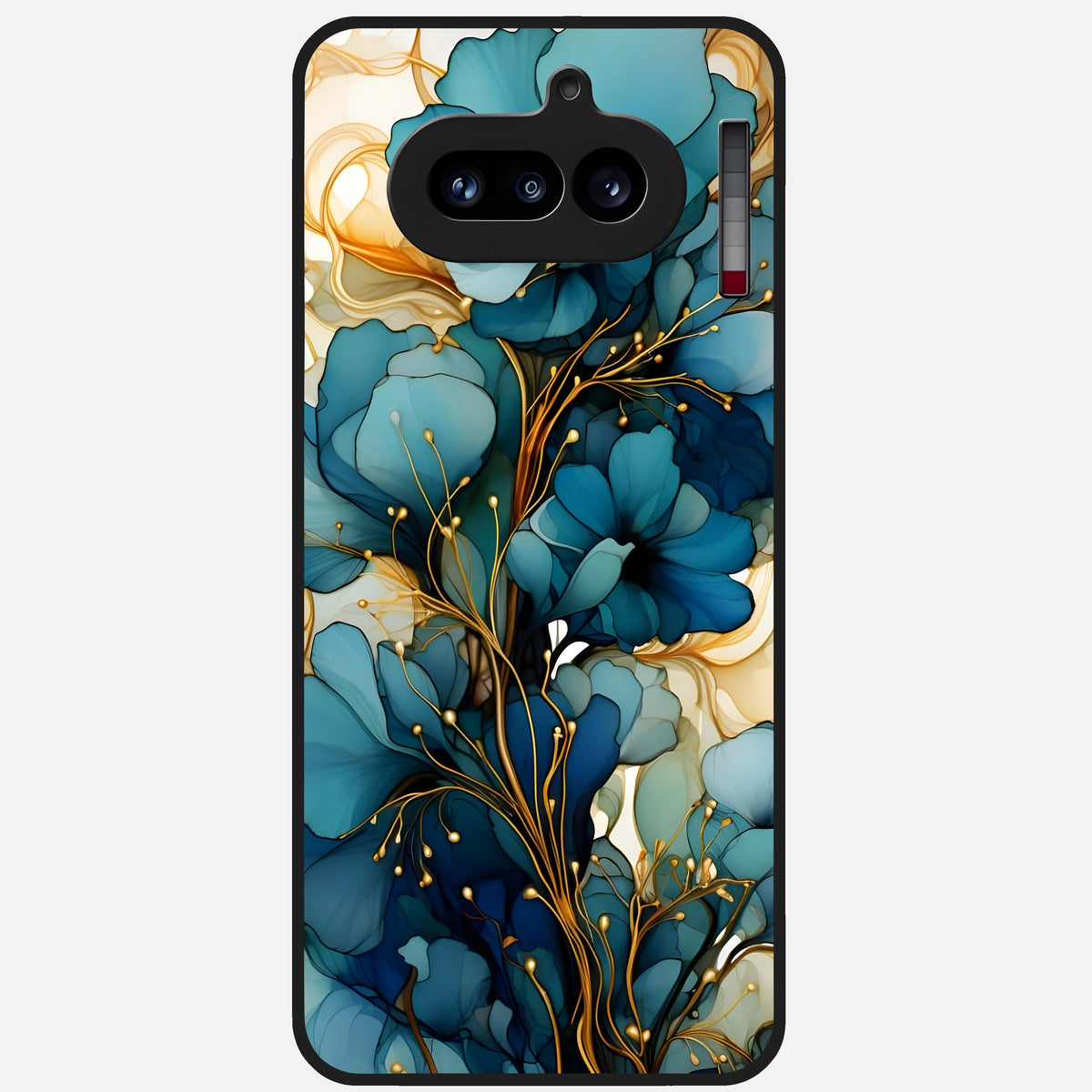 Golden Bloom Symphony Glass Case For Nothing Phone 4A back cover – full design glossy printed glass finish