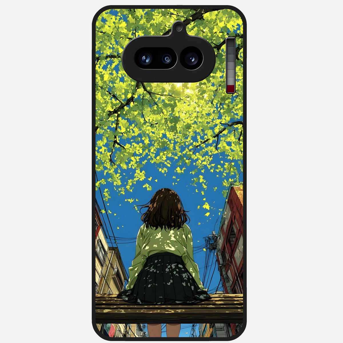  Golden Leaves Glow Glass Case For Nothing Phone 4A back cover – full design glossy printed glass finish