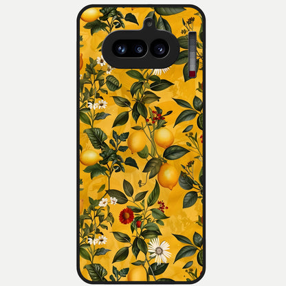  Golden Lemon Field Glass Case For Nothing Phone 4A back cover – full design glossy printed glass finish