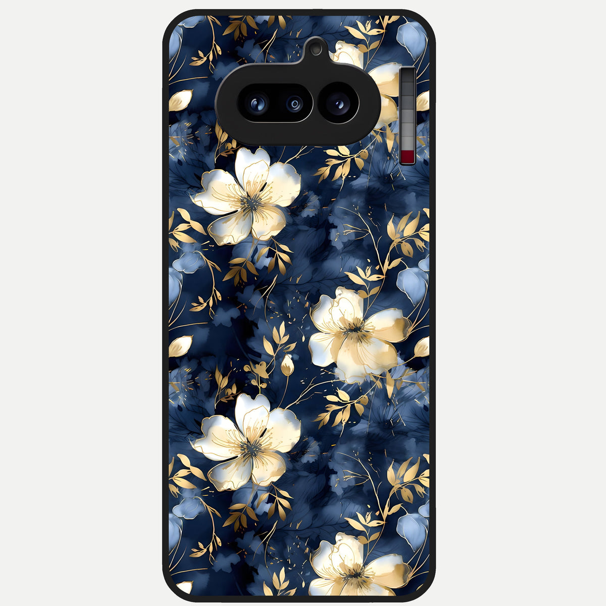  Golden Midnight Bloom Glass Case For Nothing Phone 4A back cover – full design glossy printed glass finish