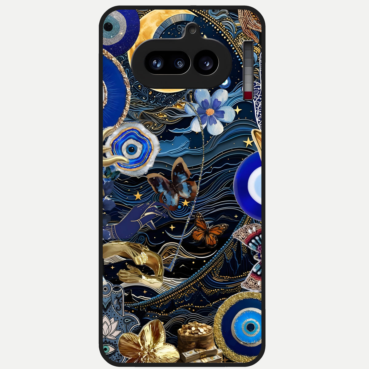  Golden Moon Magic Glass Case For Nothing Phone 4A back cover – full design glossy printed glass finish