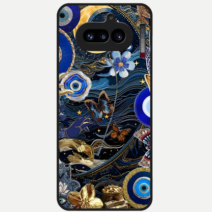 Golden Moon Magic Glass Case For Nothing Phone 4A back cover – full design glossy printed glass finish
