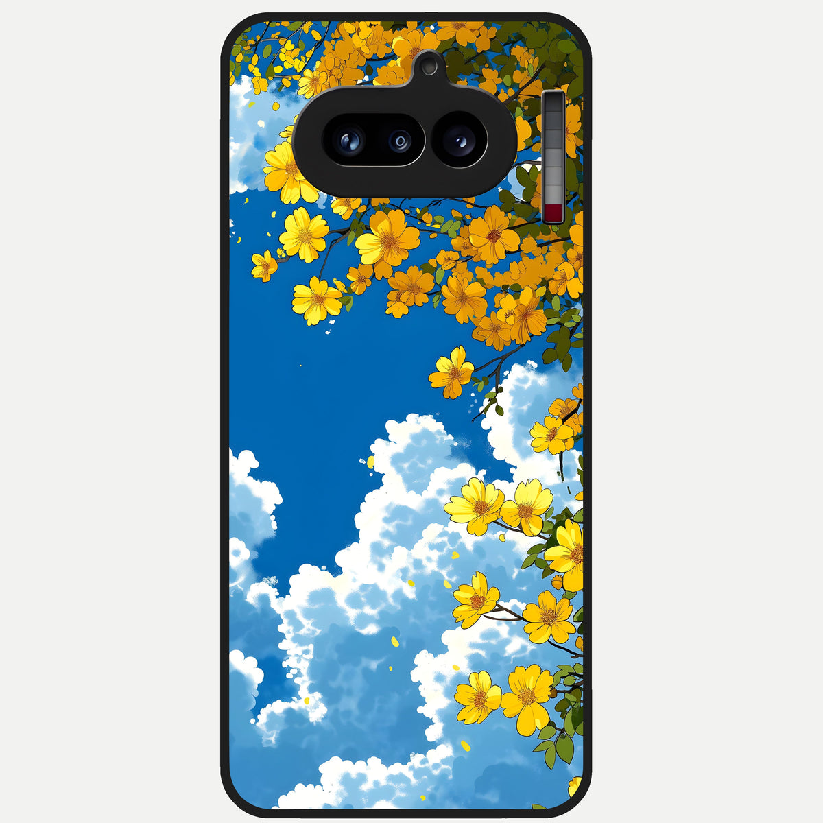  Golden Petal Sky Glass Case For Nothing Phone 4A back cover – full design glossy printed glass finish