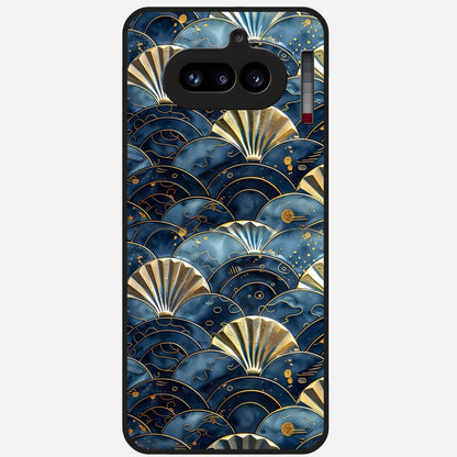  Golden Wave Luxe Glass Case For Nothing Phone 4A back cover – full design glossy printed glass finish