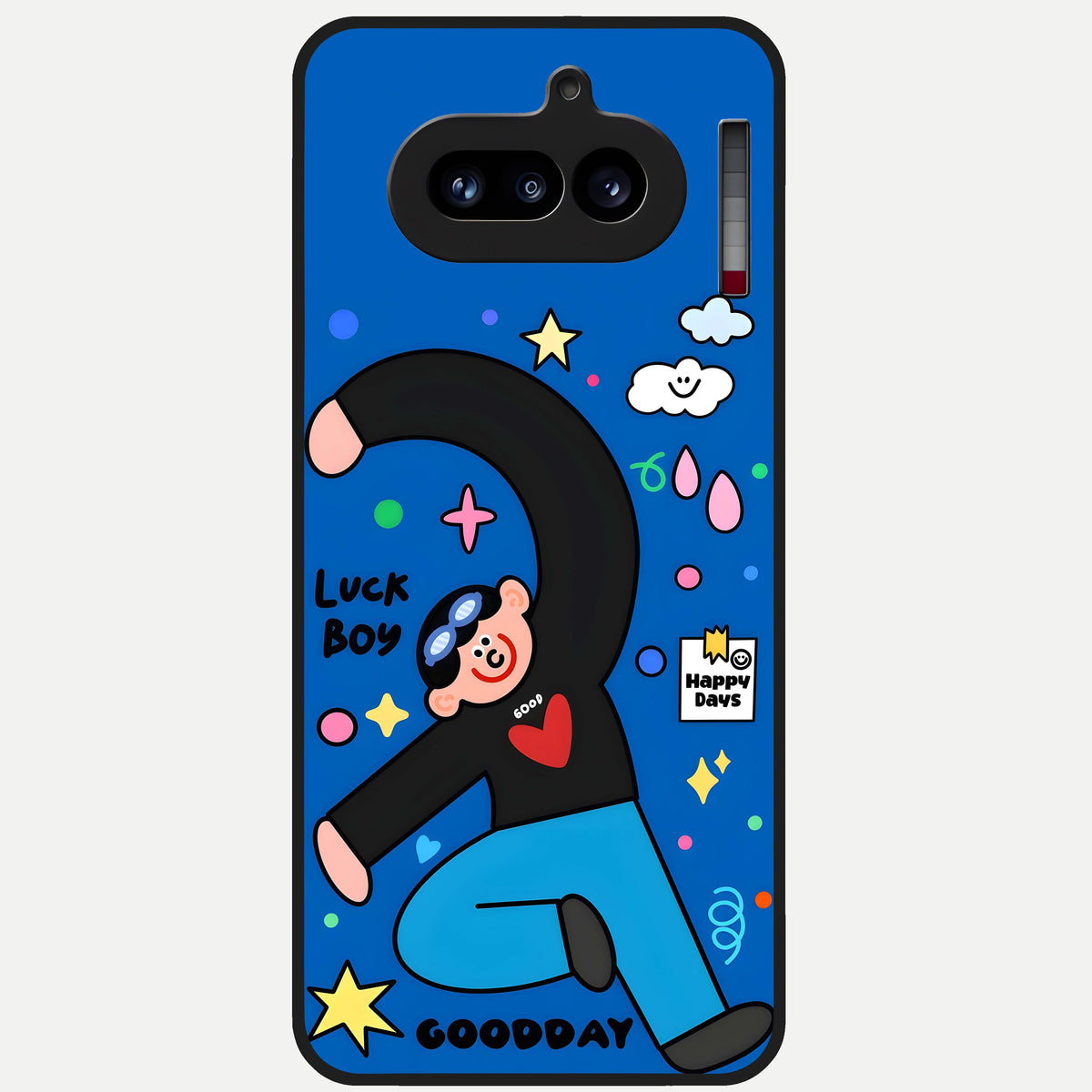 Happy Luck Vibe Glass Case For Nothing Phone 4A back cover – full design glossy printed glass finish