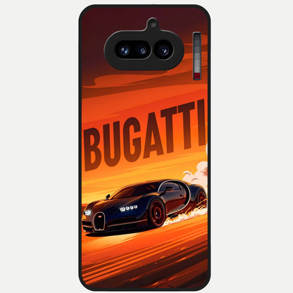  Inferno Bugatti Storm Glass Case For Nothing Phone 4A back cover – full design glossy printed glass finish
