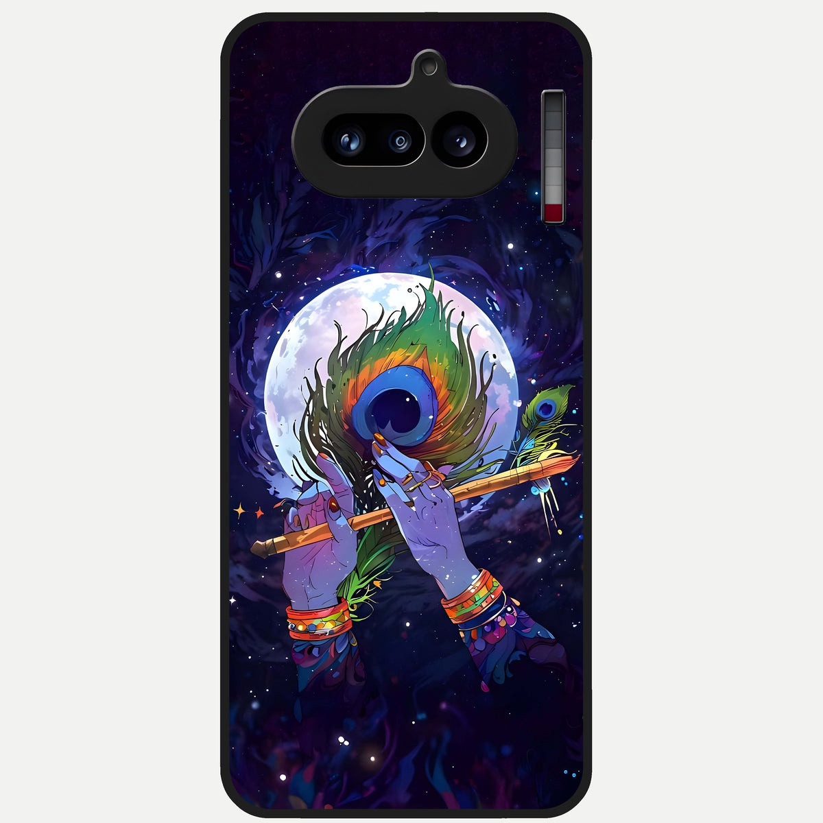  Krishna Hands Art Glass Case For Nothing Phone 4A back cover – full design glossy printed glass finish