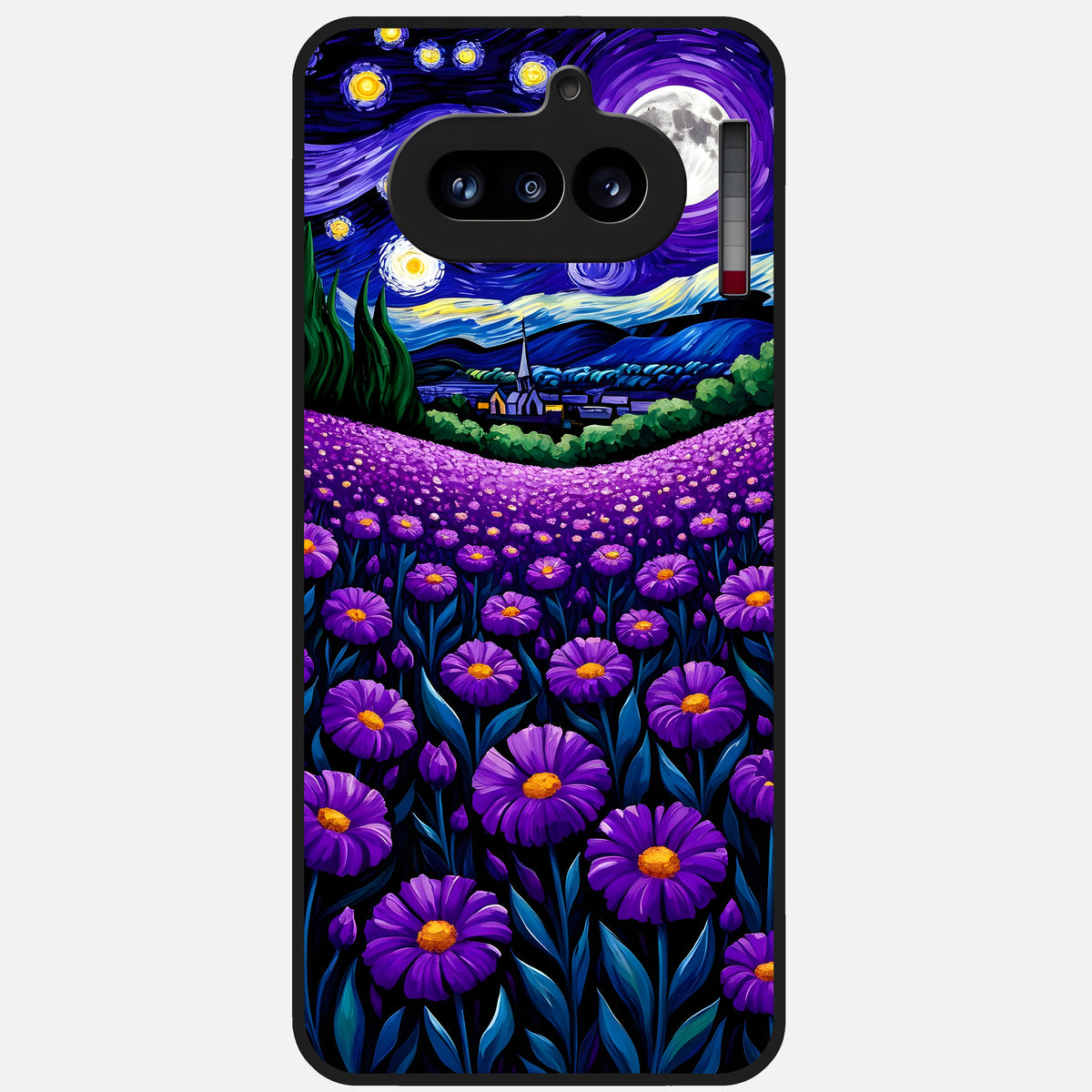  Lavender Moon Field Glass Case For Nothing Phone 4A back cover – full design glossy printed glass finish