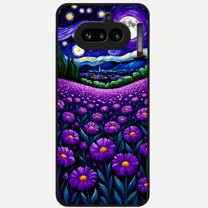  Lavender Moon Field Glass Case For Nothing Phone 4A back cover – full design glossy printed glass finish