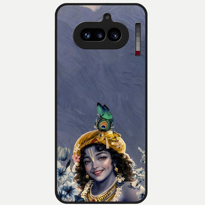  Lord Krishna Glass Case For Nothing Phone 4A back cover – full design glossy printed glass finish