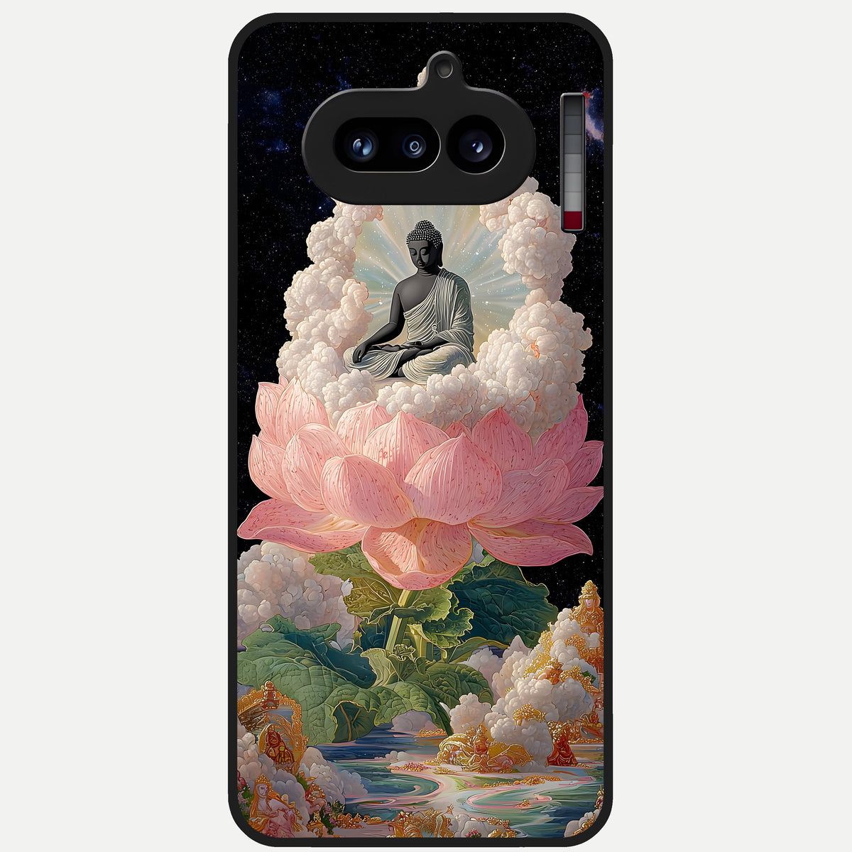  Lotus Divine Peace Glass Case For Nothing Phone 4A back cover – full design glossy printed glass finish