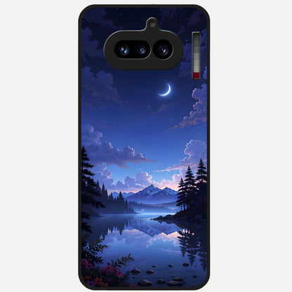  Midnight Lake Peace Glass Case For Nothing Phone 4A back cover – full design glossy printed glass finish