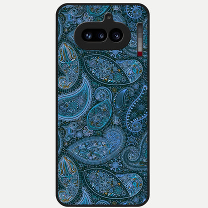  Midnight Paisley Glow Glass Case For Nothing Phone 4A back cover – full design glossy printed glass finish