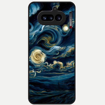  Midnight Sky Whirl Glass Case For Nothing Phone 4A back cover – full design glossy printed glass finish