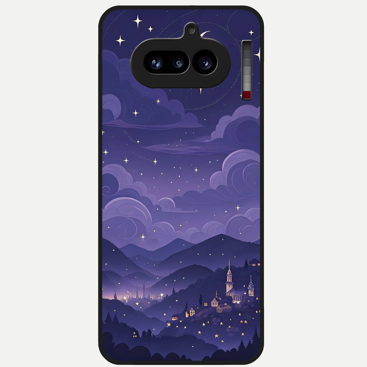  Minimal Night View Glass Case For Nothing Phone 4A back cover – full design glossy printed glass finish