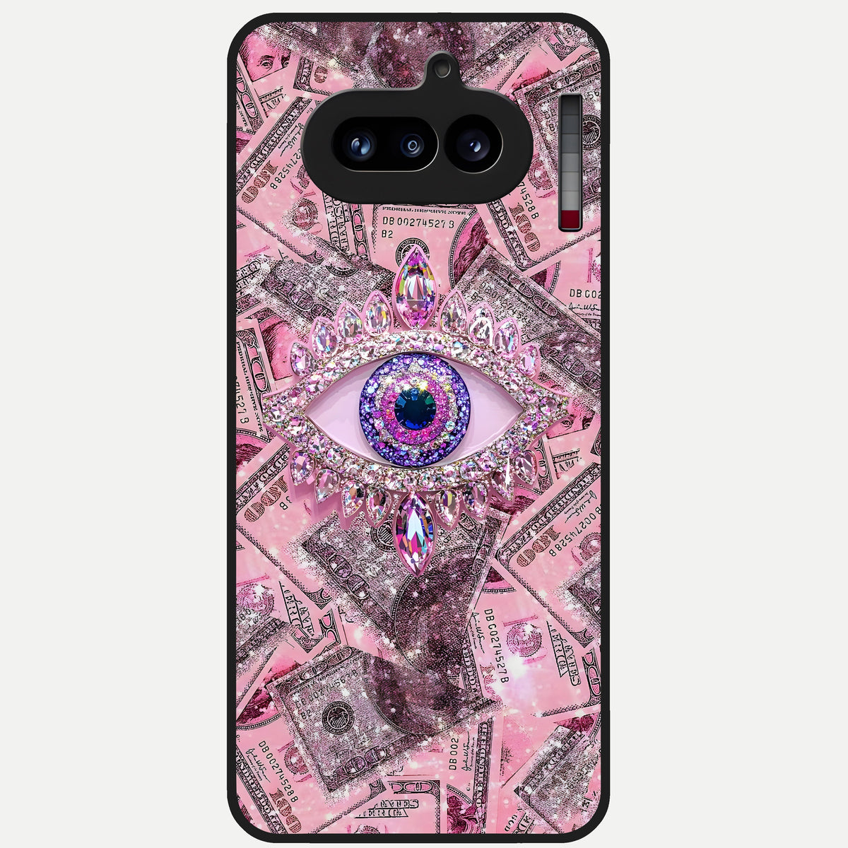 Money Eye Luxe Glass Case For Nothing Phone 4A back cover – full design glossy printed glass finish
