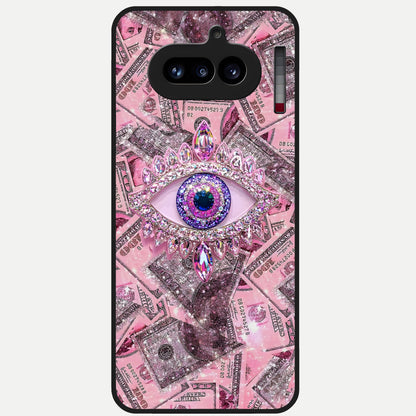  Money Eye Luxe Glass Case For Nothing Phone 4A back cover – full design glossy printed glass finish