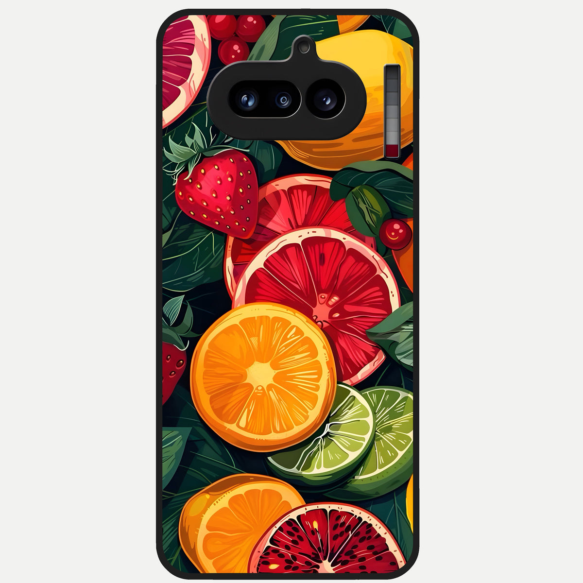  Multiple Fruits Glass Case For Nothing Phone 4A back cover – full design glossy printed glass finish