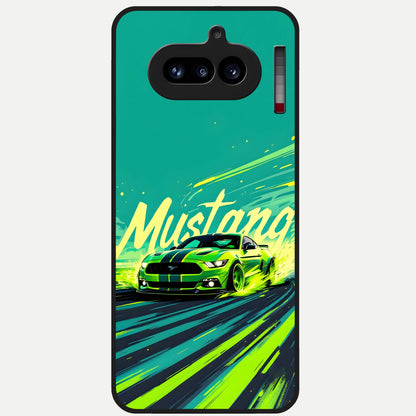  Mustang Bang Glass Case For Nothing Phone 4A back cover – full design glossy printed glass finish