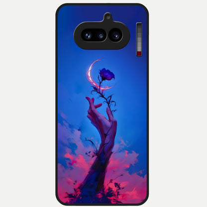  Mystic Hand Glass Case For Nothing Phone 4A back cover – full design glossy printed glass finish