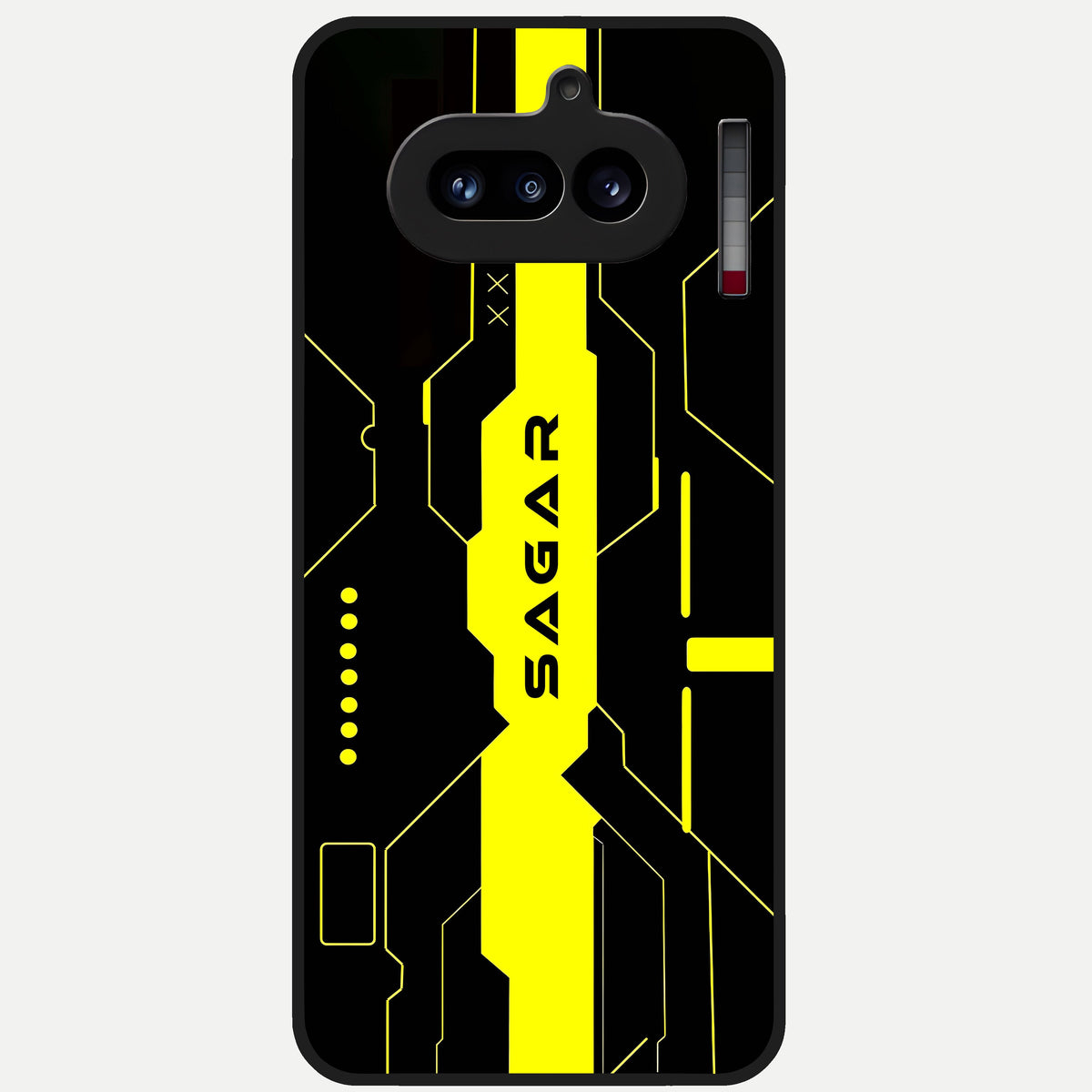  Neon CYBERPUNK Custom Name Glass Case For Nothing Phone 4A back cover – full design glossy printed glass finish