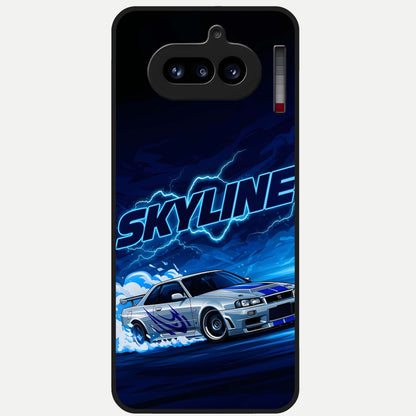  Neon Drift Beast Glass Case For Nothing Phone 4A back cover – full design glossy printed glass finish