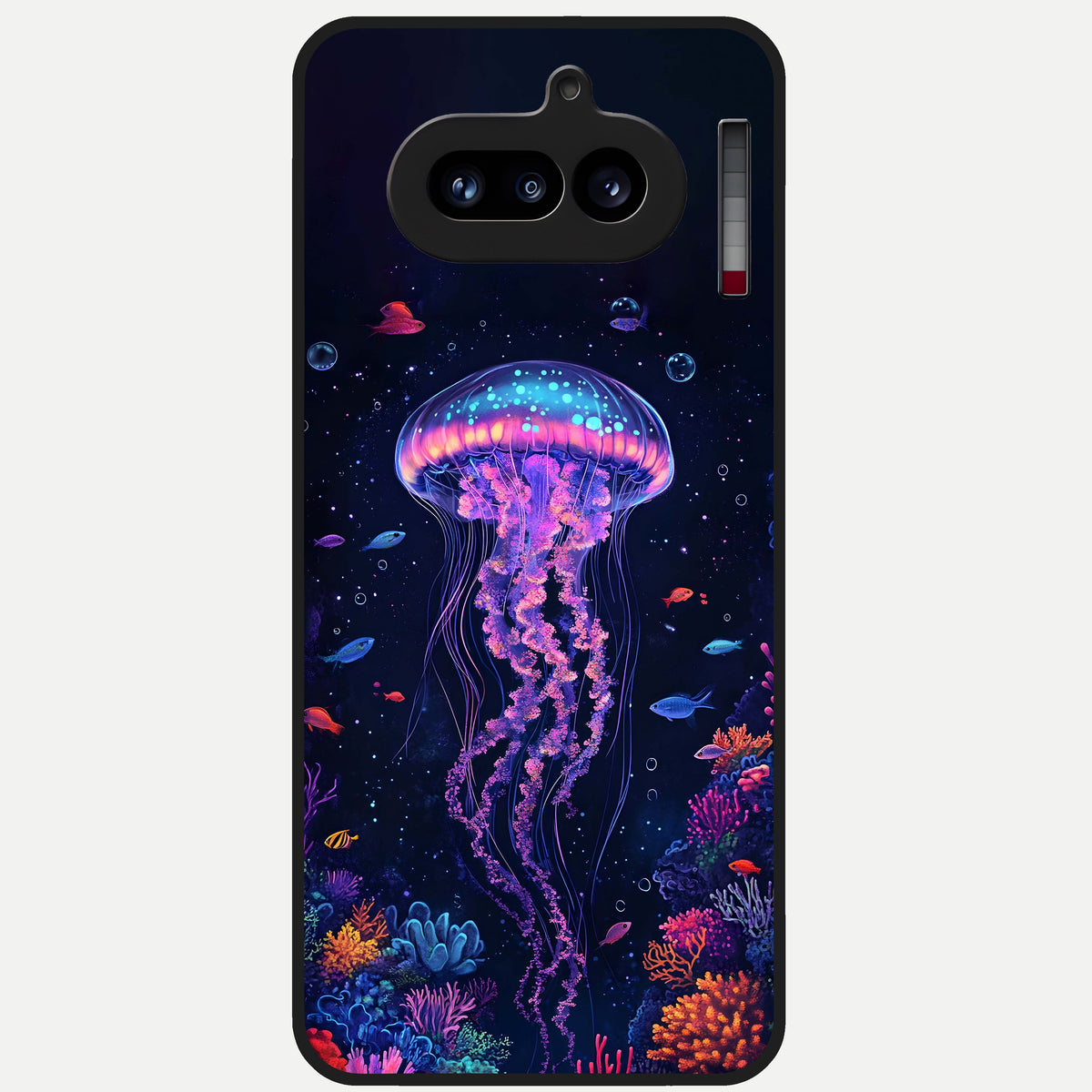  Neon Jellyfish Glass Case For Nothing Phone 4A back cover – full design glossy printed glass finish