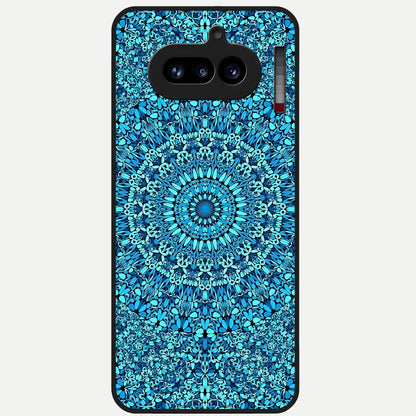  Ocean Bloom Mandala Glass Case For Nothing Phone 4A back cover – full design glossy printed glass finish