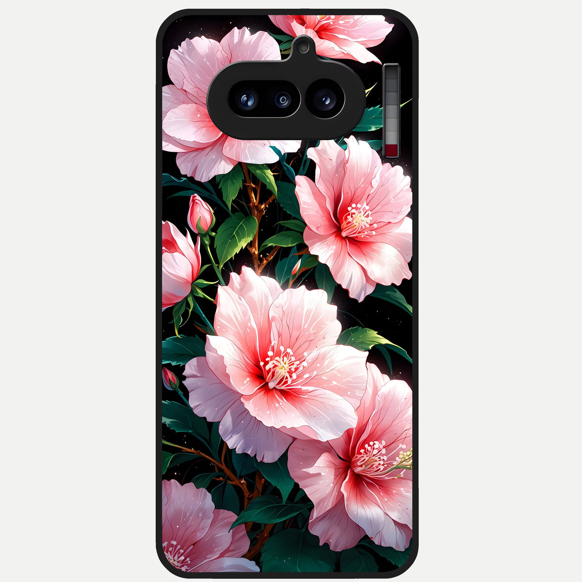  Peach Flower Glass Case For Nothing Phone 4A back cover – full design glossy printed glass finish