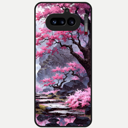  Pink Sunflower Glow Glass Case For Nothing Phone 4A back cover – full design glossy printed glass finish