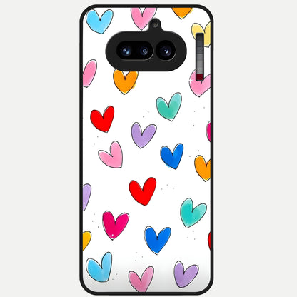  Playful Love Doodles Glass Case For Nothing Phone 4A back cover – full design glossy printed glass finish