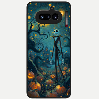  Pumpkin Moon Night Glass Case For Nothing Phone 4A back cover – full design glossy printed glass finish