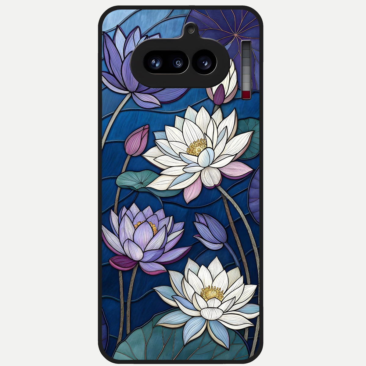  Purple Lotus Stained Glass Case For Nothing Phone 4A back cover – full design glossy printed glass finish