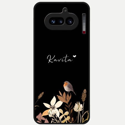  Quiet Garden Tune Custom Name Glass Case For Nothing Phone 4A back cover – full design glossy printed glass finish